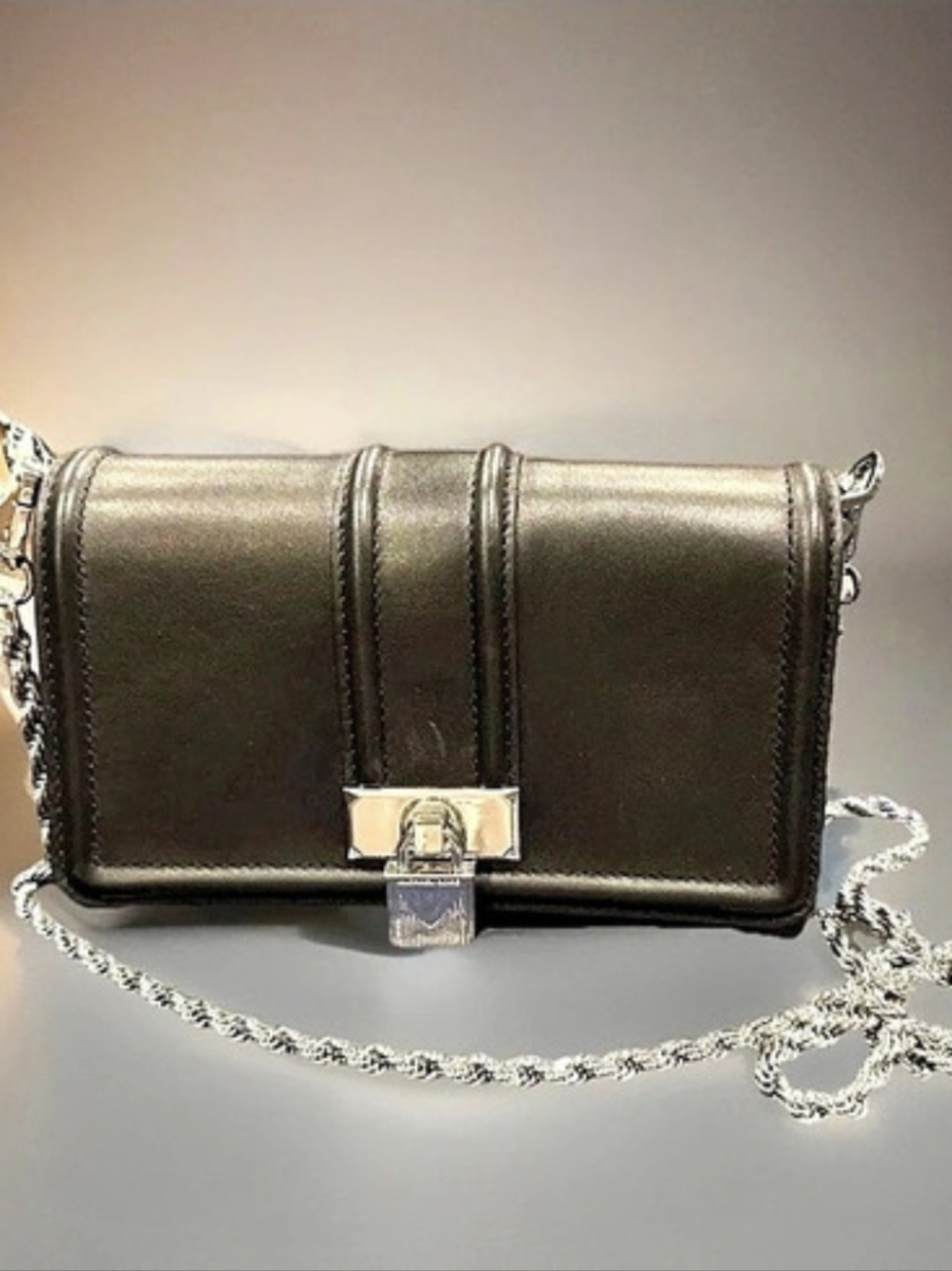 Michael Kors Padlock Chain Leather Crossbody Purse - Clutch